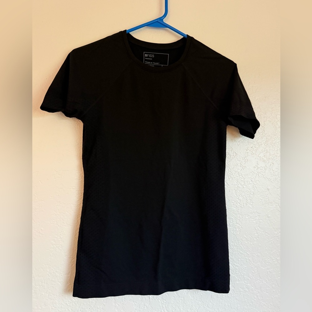 Figs black short sleeve salts seamless underscrub